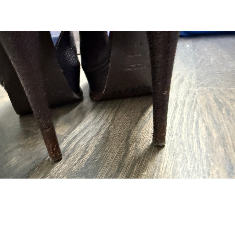 Yves Saint Laurent Tribute Platform Sandals Textured Leather Stiletto Heel 41 - Picture 11 of 13